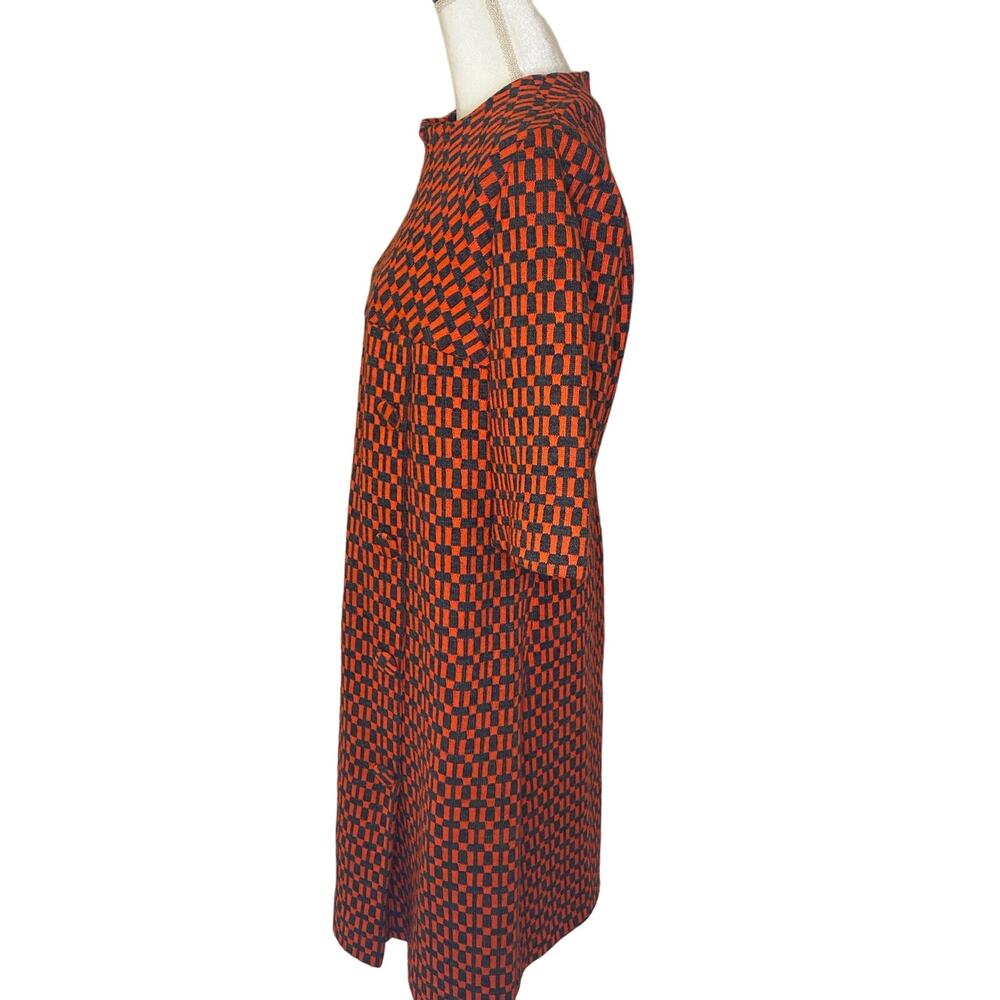 RARE Vintage 1960s Mod orange gray dress with original price tag! Fits 14 - Picture 9 of 9